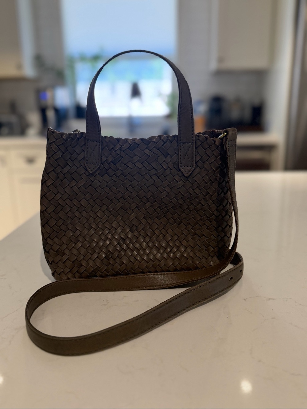 MADEWELL Small Transport Crossbody Woven Leather Edition Bag- Brown - Picture 5 of 5